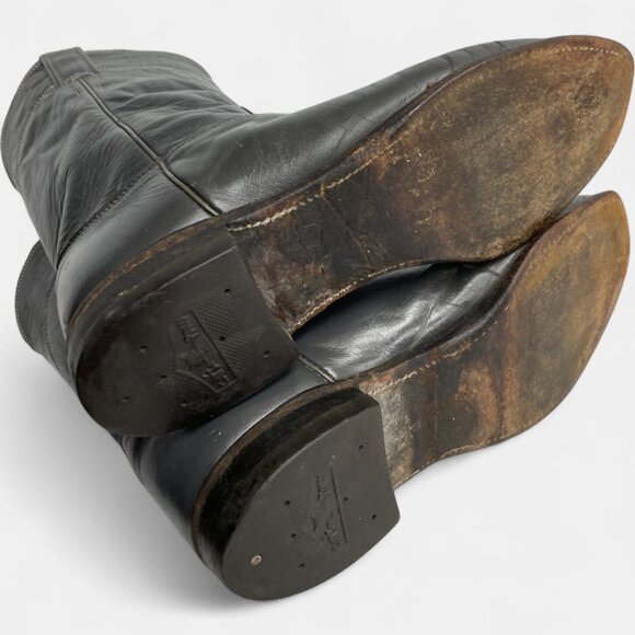 Justin Boots 7.5 E Men's Gray Leather Western Roper Riding Cowboy Work Biker - Picture 9 of 14